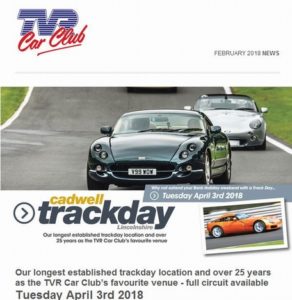 TVRCC track day advert