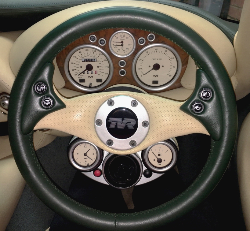 tvr cerbera steering wheel re-trimmed