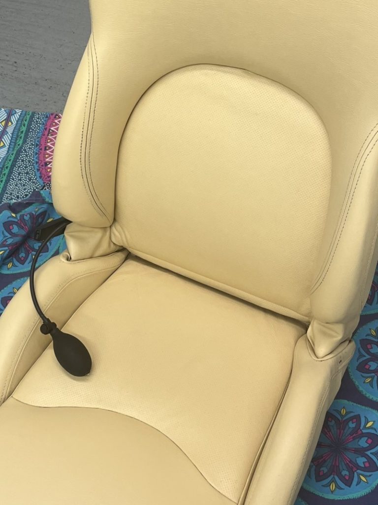 TVR Cerbera car seat leather restoration - after