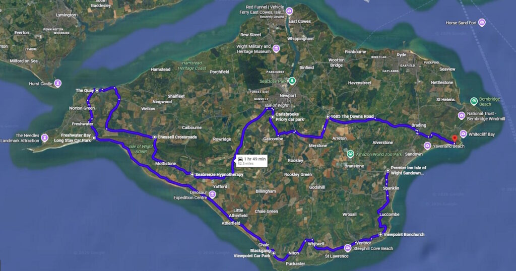 IOW driving route