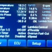 ECU display different colours