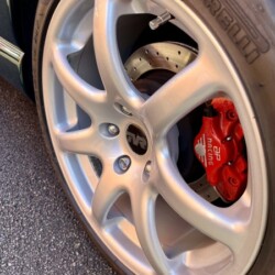 rear brake caliper AP racing CP5211 fitted- close up